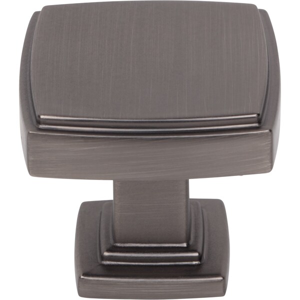 1-1/4 Overall Length Brushed Pewter Square Renzo Cabinet Knob